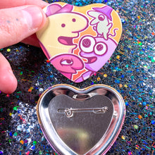 Load image into Gallery viewer, SMILING GUYS - 2.25" heart shaped button
