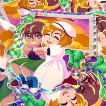 Load image into Gallery viewer, Higurashi RENA AND KEIICHI - 3" prismatic holo sticker