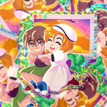 Load image into Gallery viewer, Higurashi RENA AND KEIICHI - 3" prismatic holo sticker
