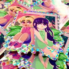 Load image into Gallery viewer, Higurashi RIKA AND SATOKO - 3" prismatic holo sticker