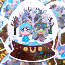 Load image into Gallery viewer, Jojo Horses SNOWGLOBE - 3" holographic clear sticker