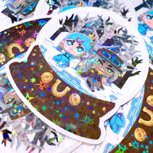 Load image into Gallery viewer, Jojo Horses SNOWGLOBE - 3" holographic clear sticker