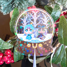Load image into Gallery viewer, Jojo Horses SNOWGLOBE - 3" holographic clear sticker