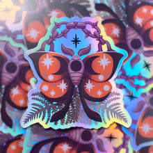 Load image into Gallery viewer, WITCHY MOTH - 3" holographic vinyl sticker