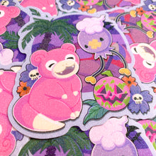 Load image into Gallery viewer, PKMN Summerween Balloon - 3" sand glitter sticker