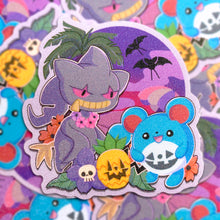 Load image into Gallery viewer, PKMN Summerween Puppet - 3" sand glitter sticker