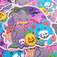 Load image into Gallery viewer, PKMN Summerween Puppet - 3" sand glitter sticker