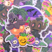 Load image into Gallery viewer, PKMN Summerween Pumpkin - 3" sand glitter sticker