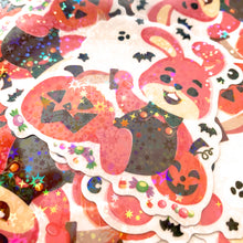 Load image into Gallery viewer, Silent Hill HALLOWEEN ROBBIE - 3" holographic clear sticker