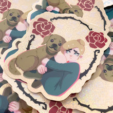 Load image into Gallery viewer, RULE OF ROSE - 3" holographic glitter sticker