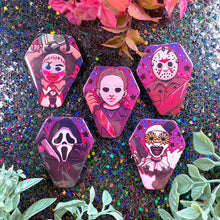 Load image into Gallery viewer, SLASHER GUYS - 2" coffin shaped button