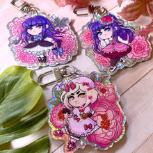 Load image into Gallery viewer, Umineko WITCHY GIRLS - 2.5" holographic glitter keychain