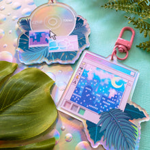 Load image into Gallery viewer, VAPORWAVE VIBES - 2.5" holographic acrylic keychain
