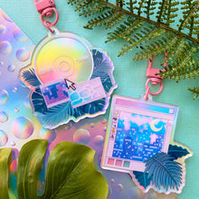 Load image into Gallery viewer, VAPORWAVE VIBES - 2.5" holographic acrylic keychain