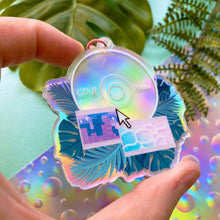Load image into Gallery viewer, VAPORWAVE VIBES - 2.5" holographic acrylic keychain