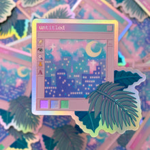Load image into Gallery viewer, VAPORWAVE WINDOW - 3" holographic vinyl sticker