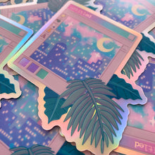 Load image into Gallery viewer, VAPORWAVE WINDOW - 3" holographic vinyl sticker