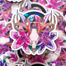 Load image into Gallery viewer, DEER SKULL - 3" holographic vinyl sticker
