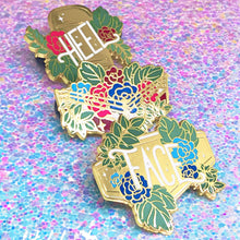 Load image into Gallery viewer, FLORAL WRESTLING - 1.5" enamel pin