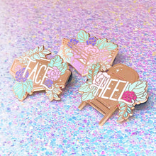 Load image into Gallery viewer, Pastel FLORAL WRESTLING - 1.5" enamel pin