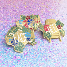 Load image into Gallery viewer, FLORAL WRESTLING - 1.5" enamel pin