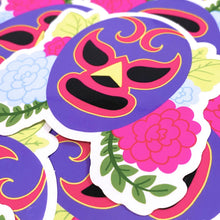 Load image into Gallery viewer, Floral Wrestling LUCHA MASK - 3" vinyl sticker