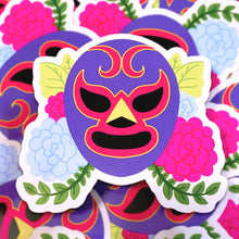 Load image into Gallery viewer, Floral Wrestling LUCHA MASK - 3" vinyl sticker