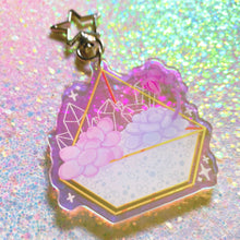 Load image into Gallery viewer, SUCCULENTS AND CRYSTALS - 2.5" iridescent acrylic keychain