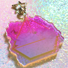 Load image into Gallery viewer, SUCCULENTS AND CRYSTALS - 2.5" iridescent acrylic keychain