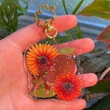 Load image into Gallery viewer, Sunflower Rat - 2.5" holographic acrylic keychain