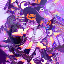 Load image into Gallery viewer, PUMPKIN MAID - 4" holographic glitter sticker