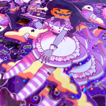 Load image into Gallery viewer, PUMPKIN MAID - 4" holographic glitter sticker