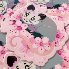 Load image into Gallery viewer, Cherry Blossom Opossum - 3" vinyl sticker