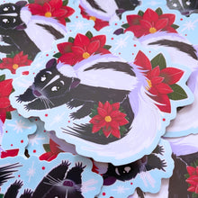 Load image into Gallery viewer, Poinsettia Skunk - 3" vinyl sticker