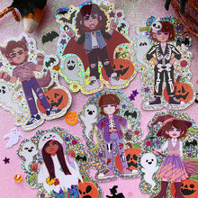 Load image into Gallery viewer, ST HALLOWEEN - 3" holographic glitter stickers