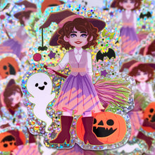 Load image into Gallery viewer, ST HALLOWEEN - 3" holographic glitter stickers