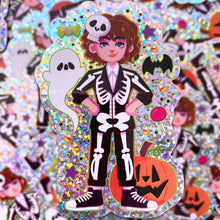 Load image into Gallery viewer, ST HALLOWEEN - 3" holographic glitter stickers