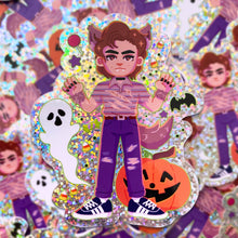 Load image into Gallery viewer, ST HALLOWEEN - 3" holographic glitter stickers