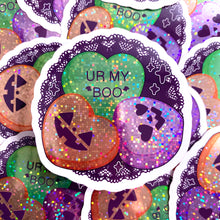 Load image into Gallery viewer, VALLOWEEN - 3" holographic glitter sticker