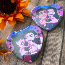 Load image into Gallery viewer, What We Do In The Shadows VAMPIRE LOVE - 2.25" heart shaped button