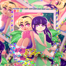 Load image into Gallery viewer, Higurashi RIKA AND SATOKO - 3" prismatic holo sticker
