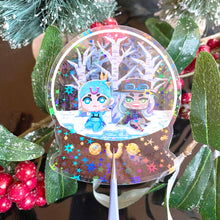 Load image into Gallery viewer, Jojo Horses SNOWGLOBE - 3&quot; holographic clear sticker
