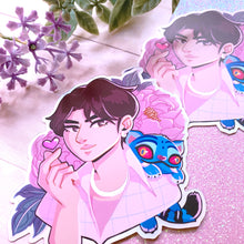 Load image into Gallery viewer, PREORDER K-Pop Demons JINU - 3&quot; matte holographic sticker (preorder)
