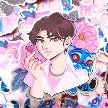 Load image into Gallery viewer, PREORDER K-Pop Demons JINU - 3&quot; matte holographic sticker (preorder)
