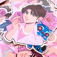 Load image into Gallery viewer, PREORDER K-Pop Demons JINU - 3&quot; matte holographic sticker (preorder)
