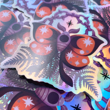 Load image into Gallery viewer, WITCHY MOTH - 3" holographic vinyl sticker
