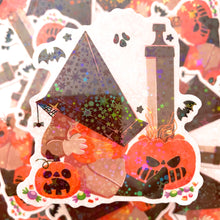 Load image into Gallery viewer, Silent Hill HALLOWEEN PYRAMID - 3&quot; holographic clear sticker
