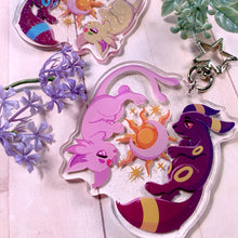 Load image into Gallery viewer, PKMN Morning and Evening - 2.75" glitter acrylic keychain
