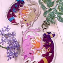 Load image into Gallery viewer, PKMN Morning and Evening - 2.75" glitter acrylic keychain
