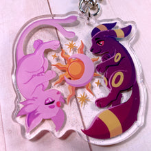 Load image into Gallery viewer, PKMN Morning and Evening - 2.75" glitter acrylic keychain
